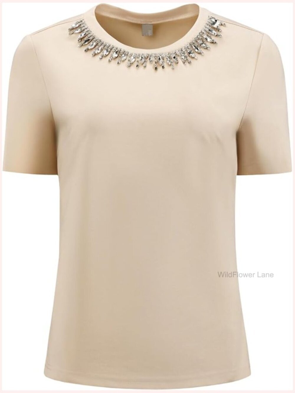Rhinestone Short Sleeve Blouse Cocktail Party Fitted Sparkly Top
